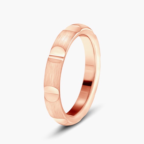 Obrączka partnerska Sign of Love®: różowe złoto, półokrągła, 3,5mm